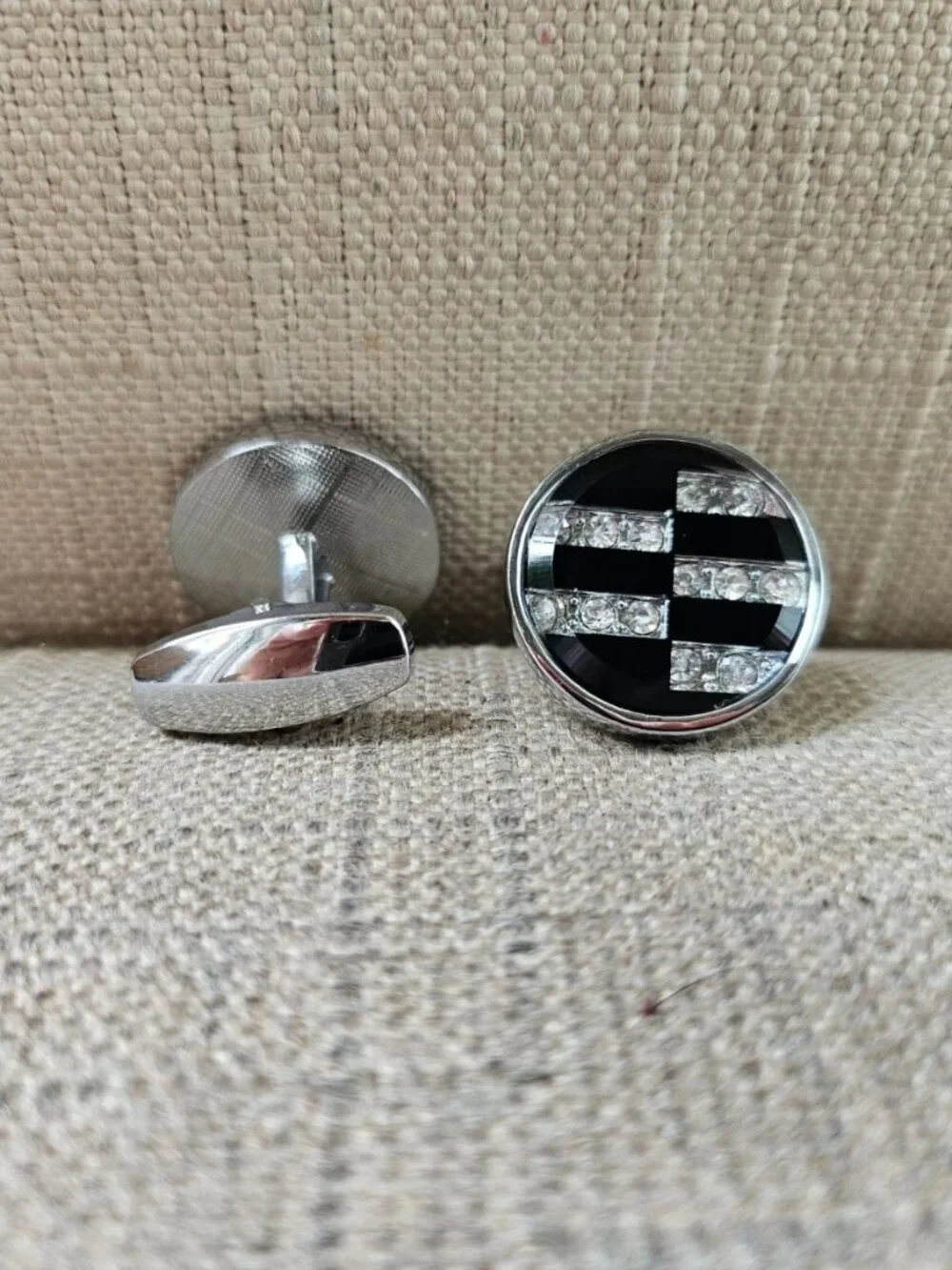 Father Day Gift Cuff lInks Silver/Black Tone Fashion Men Jewelry Round Shape New